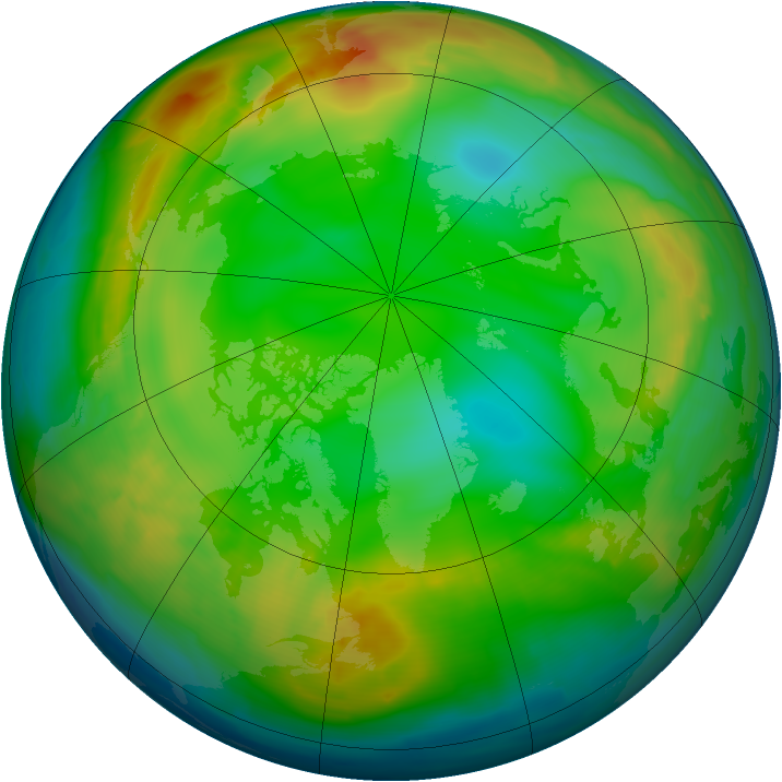 Arctic ozone map for 04 January 2009